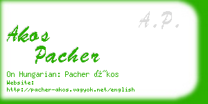 akos pacher business card